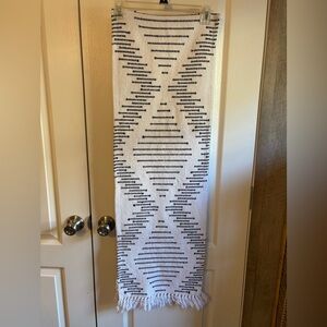 Better Homes and Gardens Boho White and Black Geometric Patterned Table Runner